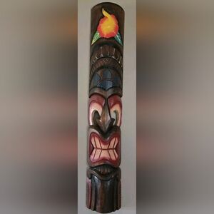 Colorful Wooden Tiki Totem Wall Decor